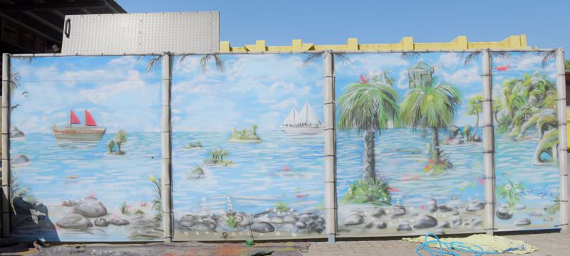 Die fertige Graffiti-Wand der HWW